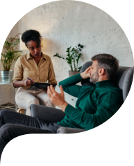 Man discusses issues with therapist